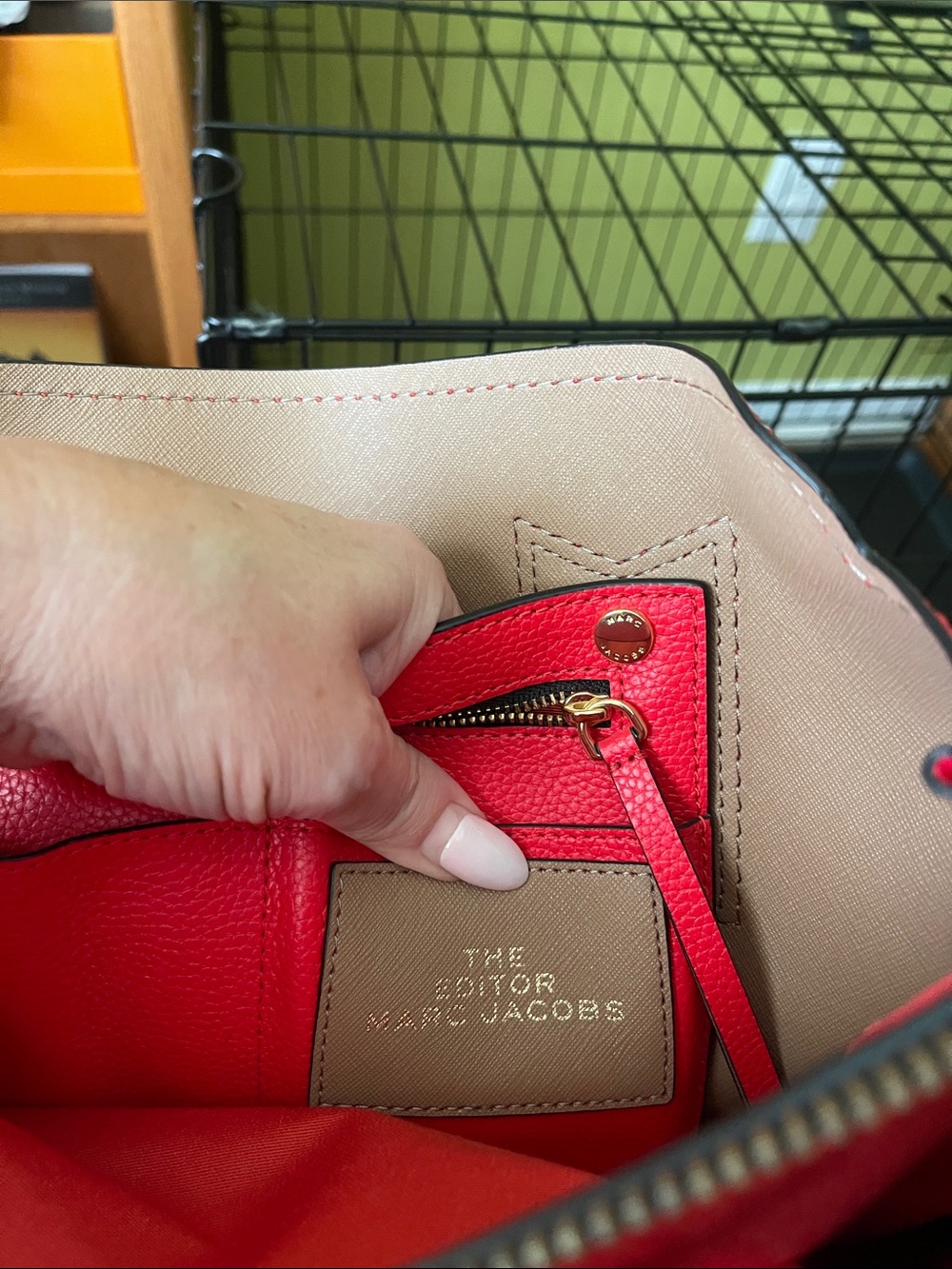 Marc Jacobs Bright Red Leather Satchel with Gold Accents - Picture 2 of 15